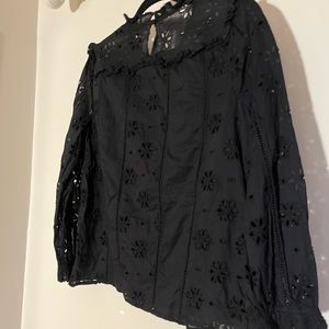 Black Eyelit Blouse J Crew Medium